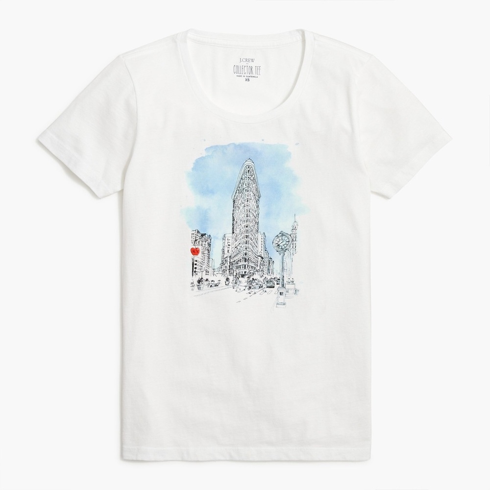 NWOT Crewcuts Girls NYC Flatiron Building Short Sleeve Tee Shirt XXS (2-3)